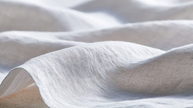 Sunlit Linen Surface with Gentle Shadows