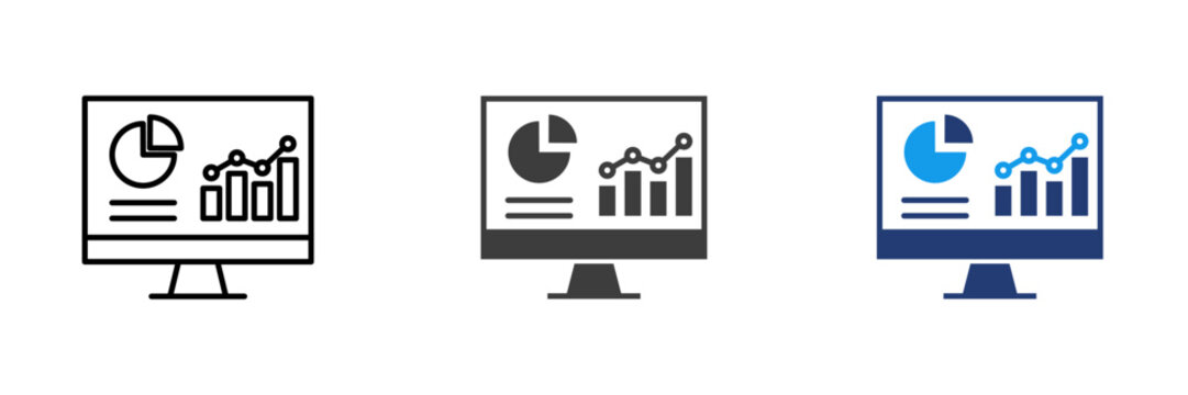 Web Analytics Icon Set Multiple Style Collection