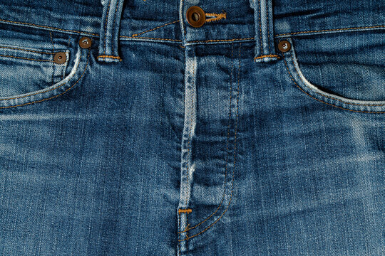 Close-up of classic blue denim jeans