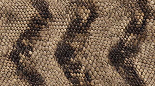 Close-up macro view of natural brown and black snake skin texture with detailed repeating scales