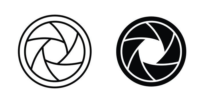 Camera shutter icon flat art series