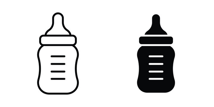 Baby milk bottle icon flat art series