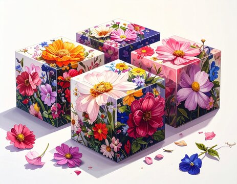 Cubes de fleurs