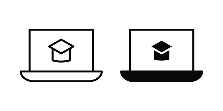Online education icon vector logo collection
