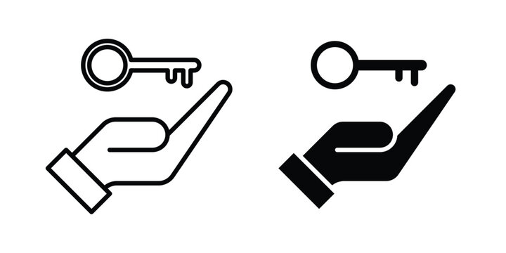 Key handover icon vector logo collection