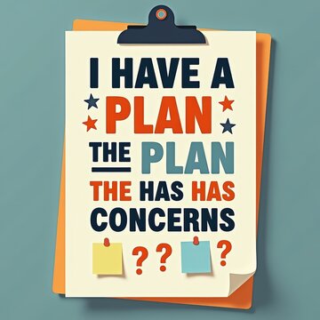 Motivational Quote About Planning and Concerns on Clipboard Clip Art