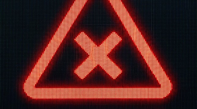 Wristband scan failure alert icon glowing red on a handheld reader screen