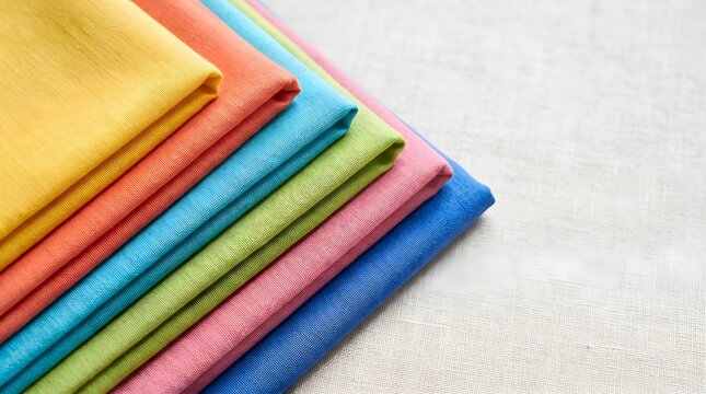 Folded Colorful Fabric Stack Background