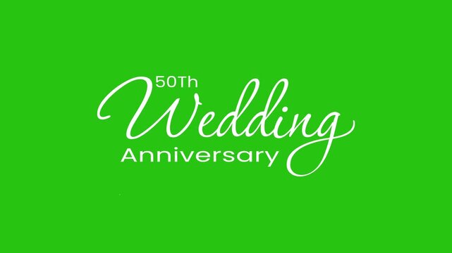 50th wedding anniversary celebration on Bright green backdrop with elegant cursive text. Ideal for party invitations, event posters, and decorations.