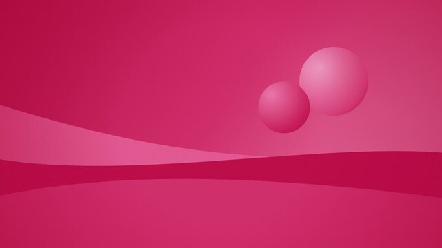Two minimal 3D spheres hover over curved wave like planes