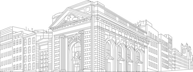 Obraz premium Building Line art vinyl cutting and stencil