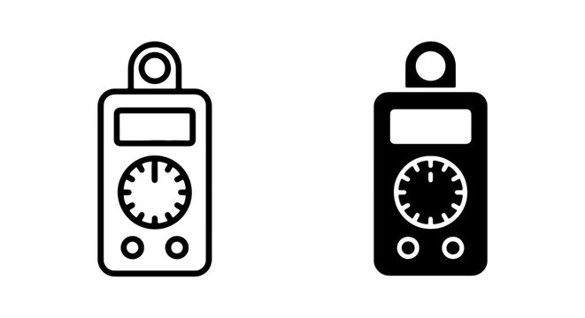 Digital Multimeter Icons, Electronic Measurement Tools, Electrical Testing Gadgets, Vector Set