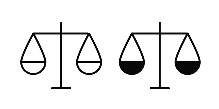 Law scale icon outline art collection