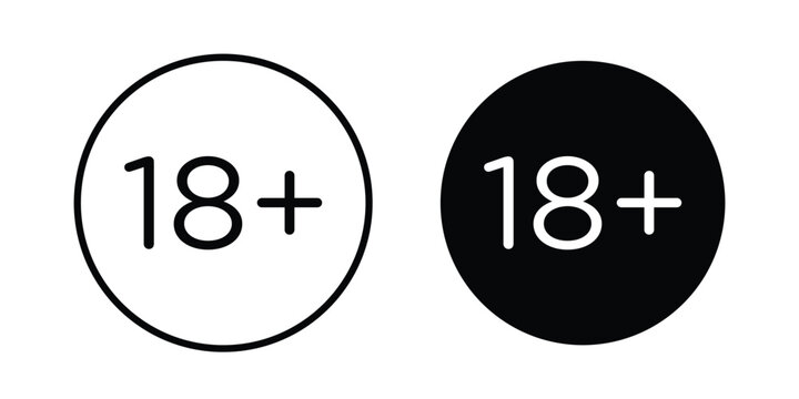 18 Plus icon outline art collection