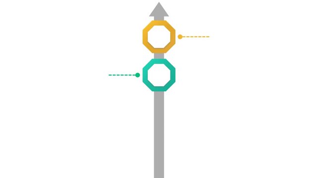 Animated Vertical Octagon Process Flow Steps Infographic Timeline