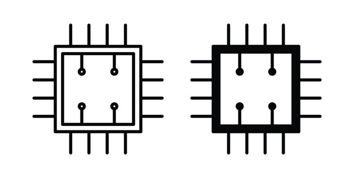 Semiconductor icon outline art collection