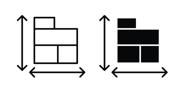 House plan icon outline art collection