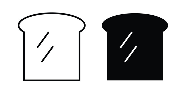 White bread icon outline art collection