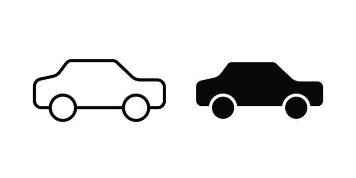 Car icon outline art collection