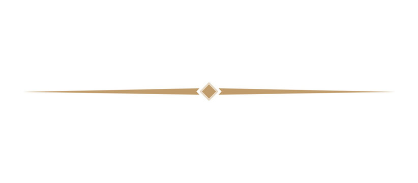 Luxury Gold Decorative Text Divider with Diamond Ornament Isolated