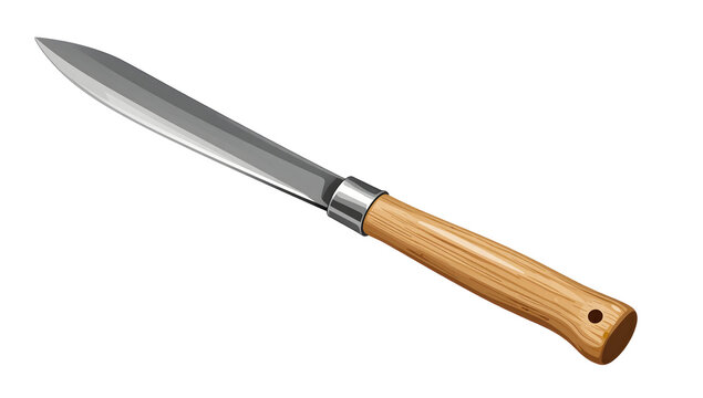 Traditional steel knife with wooden handle