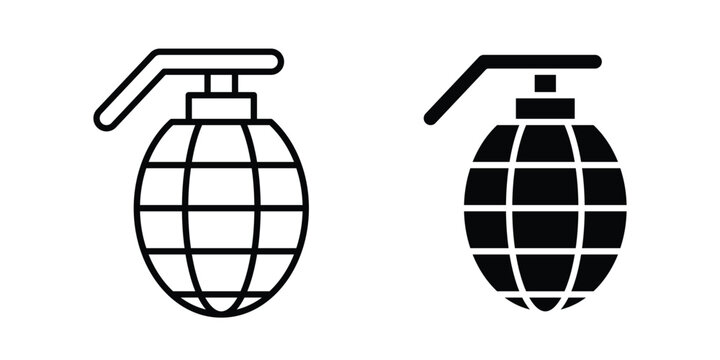 Hand grenade icon for marketing designs