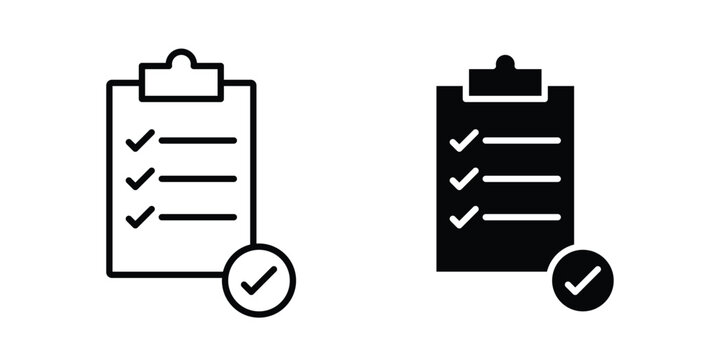 Clipboard check icon for marketing designs