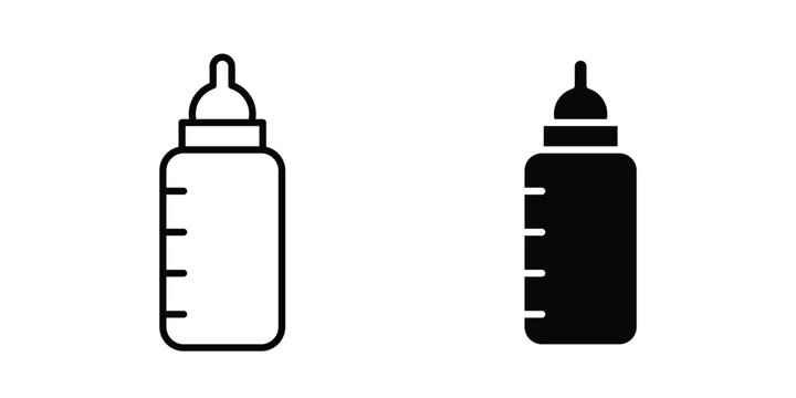 Baby milk bottle icon for marketing designs