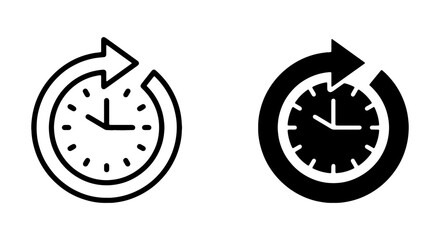 Fototapeta premium Clock Icons, Time Icons, Circular Arrows, Time Management, Business Workflow, Vector Set