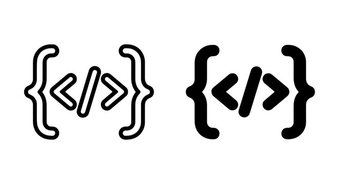 Code Brackets, Programming Symbols, Web Development Icons, Software Engineering Elements