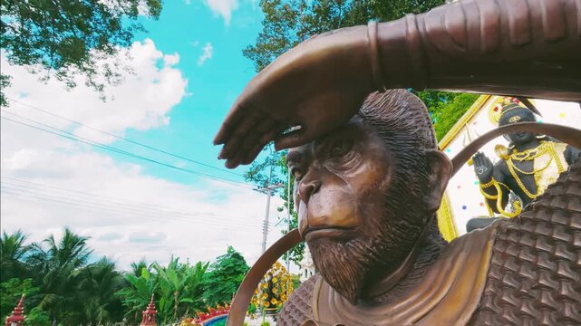 Sun Wukong statue , indoor Chiangmai Thailand.