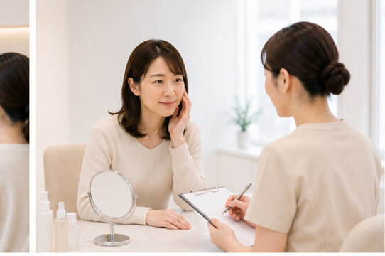 美容皮膚科,美容クリニック,美容医療,皮膚科,スキンケア,美肌,肌質改善,毛穴,シミ,しわ,たるみ,ニキビ,ニキビ跡,肝斑,くすみ,ハイドラフェイシャル,ダーマペン,レーザー治療,フォトフェイシャル,ピーリング,ボトックス,ヒアルロン酸,リジュラン,ポテンツァ,美容注射,点滴,カウンセリング,診察,医師,看護師,日本人女性,日本人男性,患者,クリニック,診療室,美容機器,施術,エイジングケア,アン