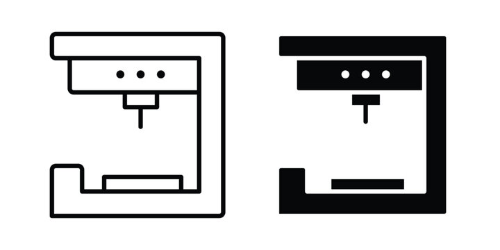 3D printer icon minimal logo collection