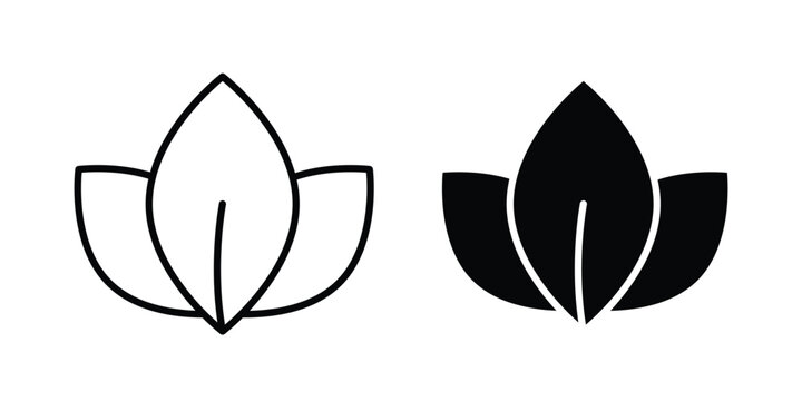 leaves icon minimal logo collection