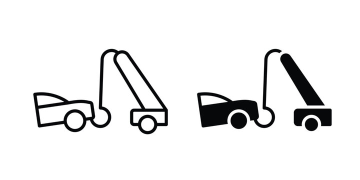 Towed car icon minimal logo collection