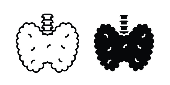 Thyroid gland icon minimal logo collection