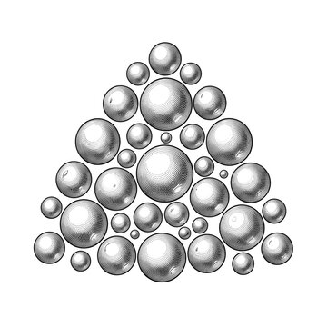 Cluster of Natural Pearls Arranged in a Balanced Decorative Composition