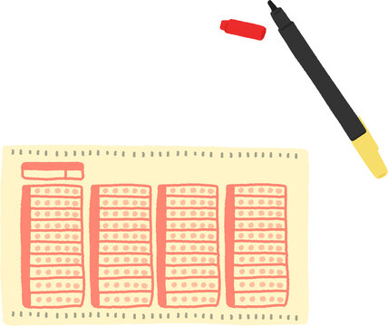 OMR Answer Sheet and Exam Marker Pen