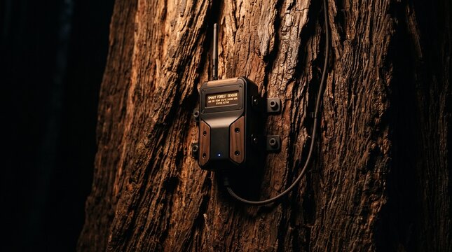 Smart IoT Environmental Sensor Mounted on Tree Bark