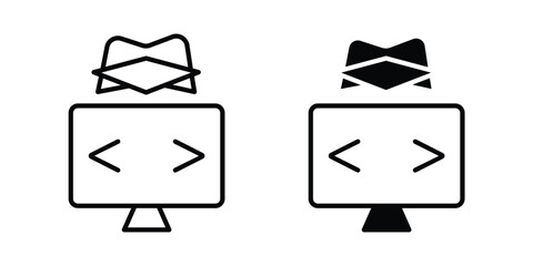 Hacker icon line art pictograms collection. EPS10 © No
