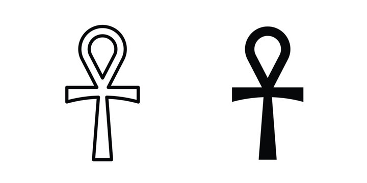 Ankh icon line art pictograms collection. EPS10