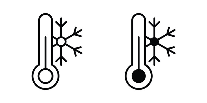 Cold icon line art pictograms collection. EPS10