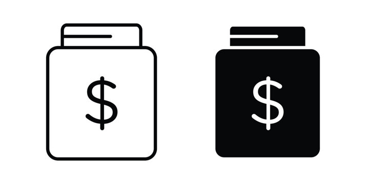 tip jar icon line art pictograms collection. EPS10