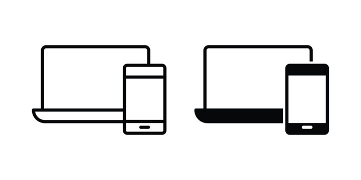 Laptop and Mobile icon for creative projects