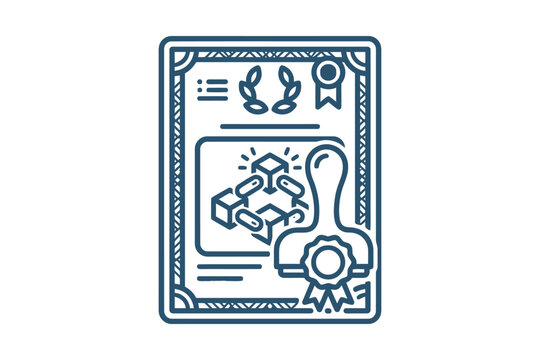 Blockchain Certificate Icon