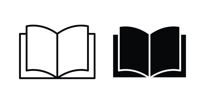 open book icon black symbol pack