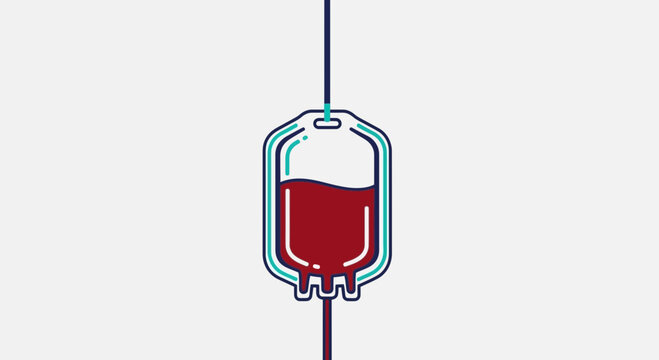 Minimalistic Blood Bag Illustration For Medical Donations And Healthcare Concepts