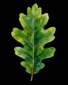Watercolor Oak Leaf Botanical Illustration