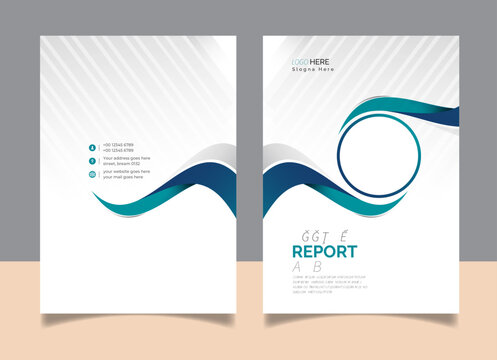 Minimal Abstract Green Color Annual Report Cover