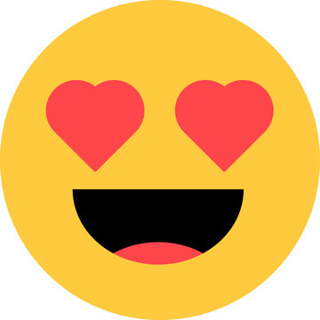 Heart Eyes Emoji PNG isolated on transparent background expressing love and admiration